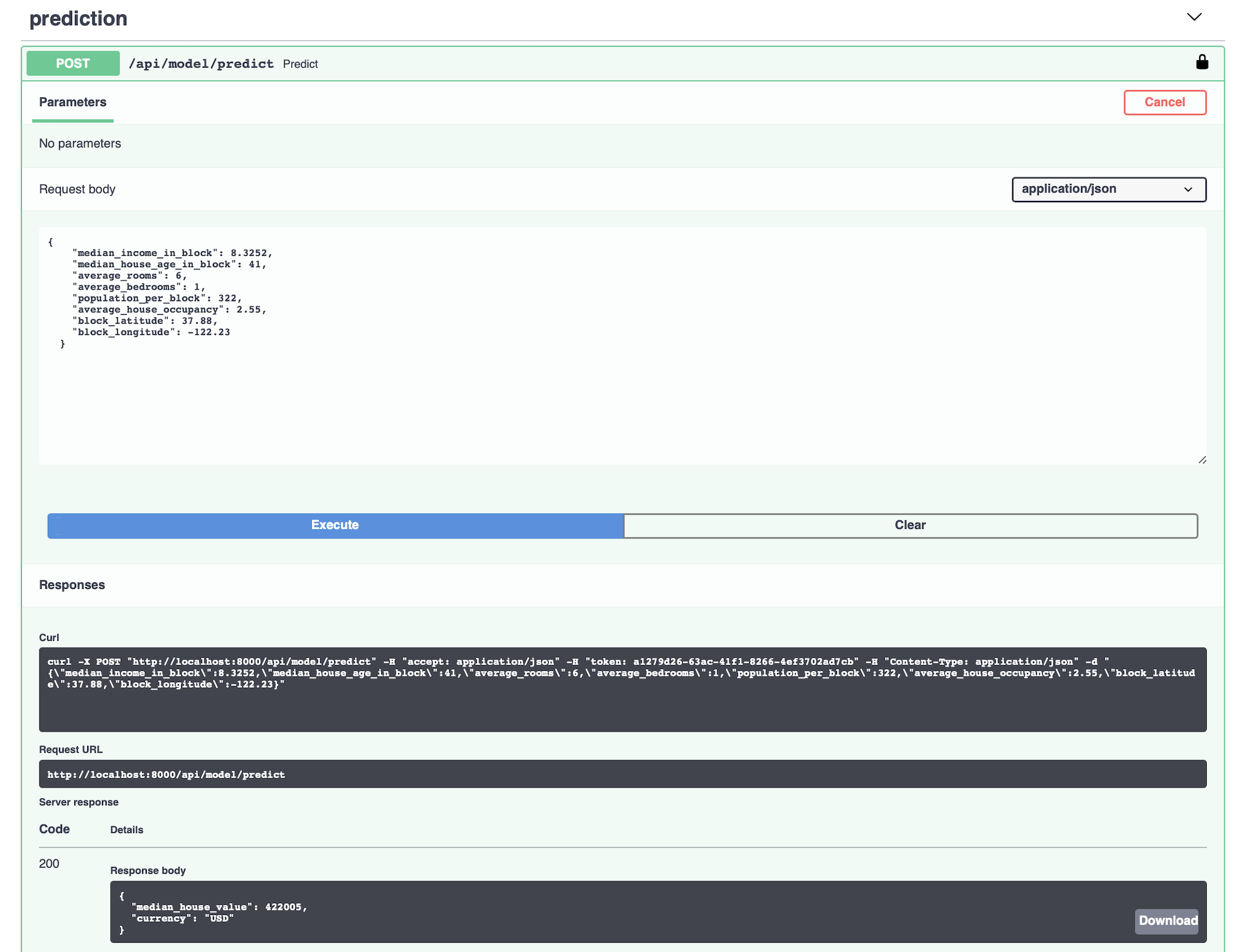 OpenAPI spec created by FastAPI